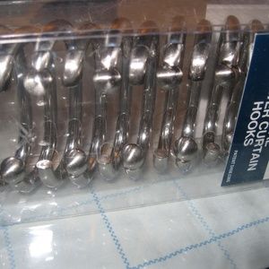 Deluxe Metal Shower Curtain Hooks Brushed Nickel